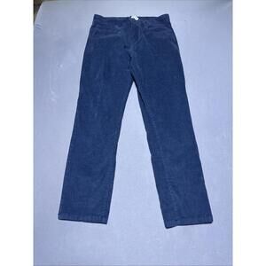 prAna Corduroy Pants Mens 32x30 Blue Saxton Stretch Organic Cotton 5-Pocket-EUC